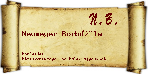 Neumeyer Borbála névjegykártya